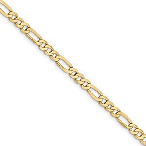4.75mm 14k Yellow Gold Flat Figaro Chain Necklace, 18 Inch